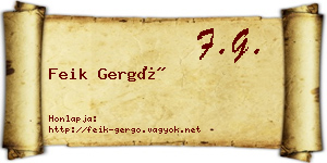 Feik Gergő névjegykártya